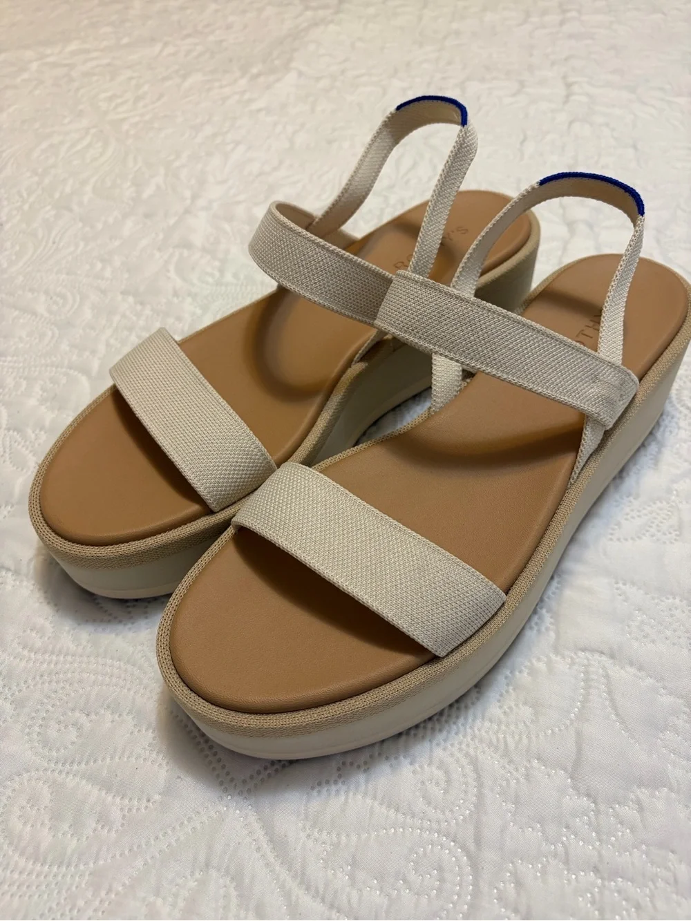 Rothy's The Lightweight Wedge Sandal In Salt